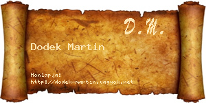 Dodek Martin névjegykártya